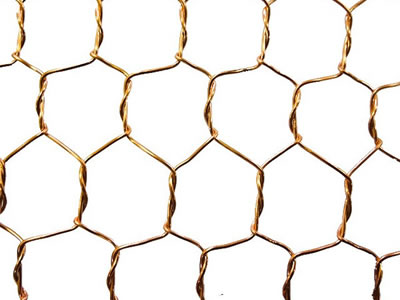 The picture shows normal twist golden brass hexagonal wire mesh.