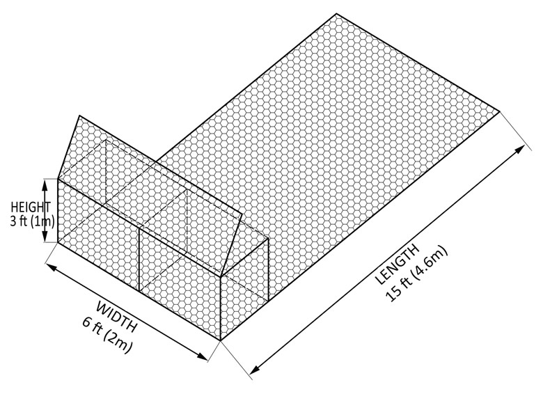 This is a two cells green gabion basket with variable length tail.