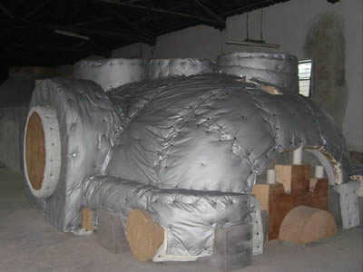 Jacket used to keep war is put on boiler.